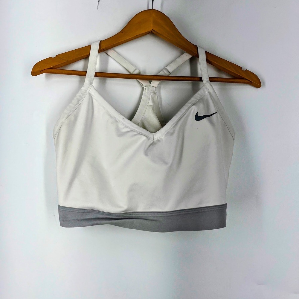 Nike Womens Racerback Adjustable V-Neck Sports Bra BQ0974-101 Support Size 1X